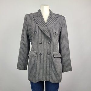 Vintage Le Chateau Gray Pinstripe Blazer